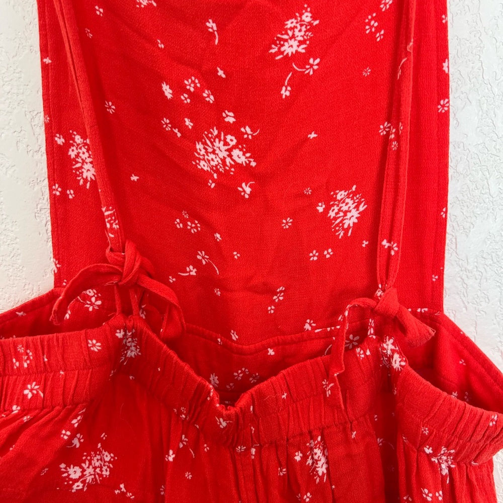 Free People Red/Orange Floral Jumpsuit NWOT - Picture 4 of 5